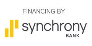 Financing synchrony bank logo with a white color background